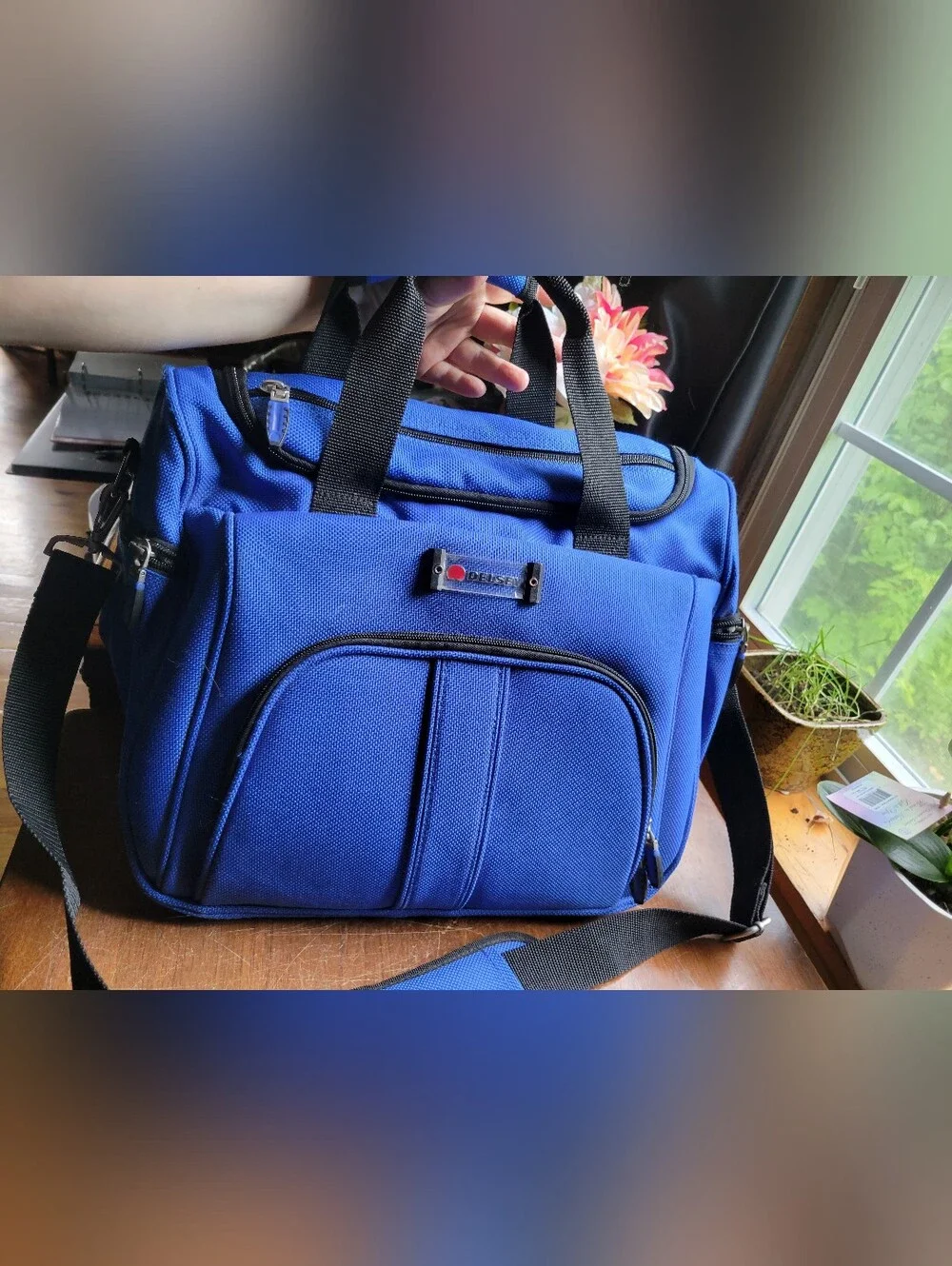 Delsey Carry-On Blue Weekender Travel Overnight Bag Shoulder Strap